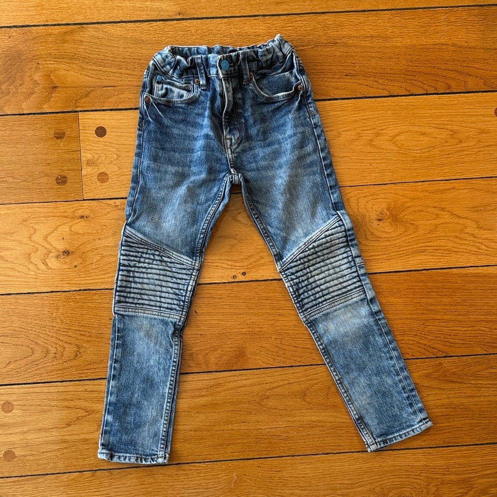H&M Kids Washed Blue Moto-Style Jeans